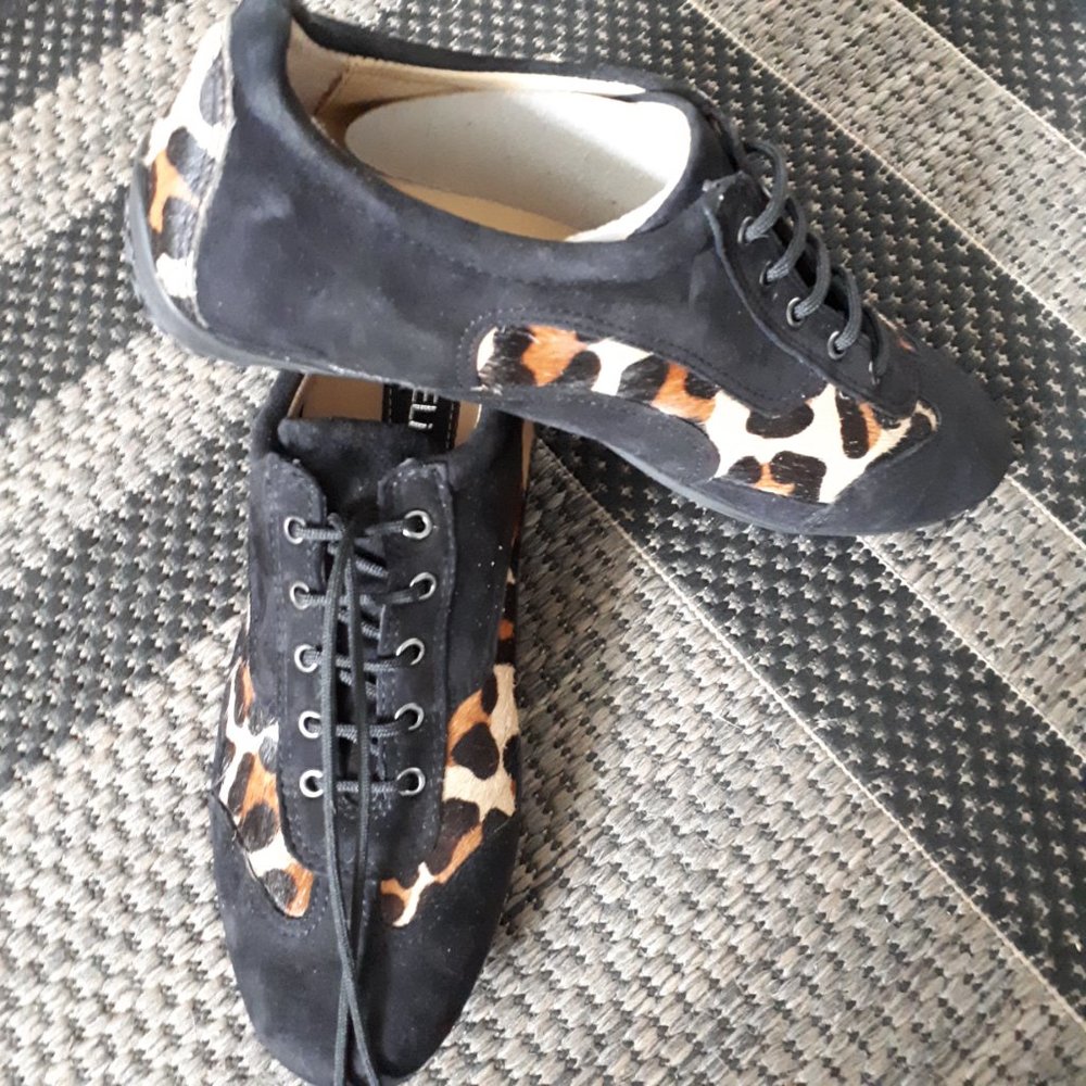 Vaneli Sneakers - Sz. 7 - Black Genuine Suede and Cowhide